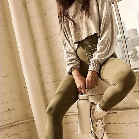 FREE PEOPLE FP Green Good Karma‎ Onesie Jumpsuit Movement Size M L - Picture 8 of 15